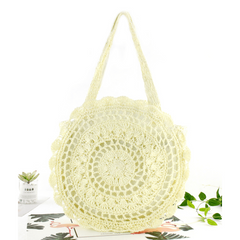 Bohemian Straw Hollow Tote Bag Lightweight Shoulder Handbag