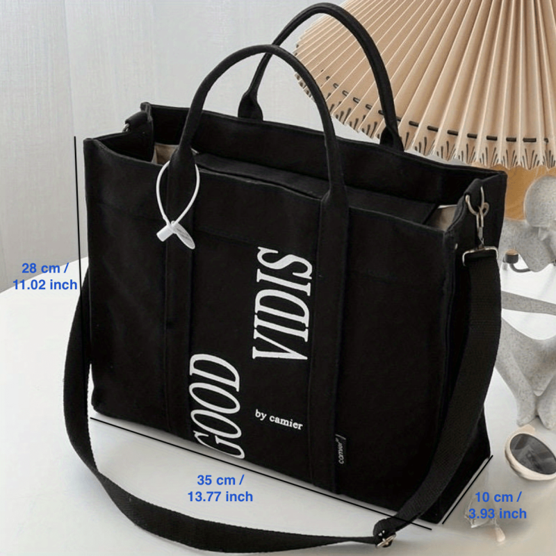 Large Capacity Shoulder Bag Literary Handbag For Travel Shopping