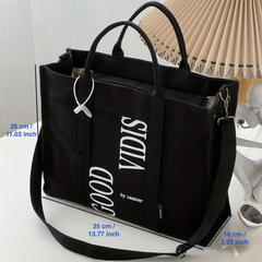 Large Capacity Shoulder Bag Literary Handbag For Travel Shopping