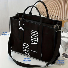 Large Capacity Shoulder Bag Literary Handbag For Travel Shopping