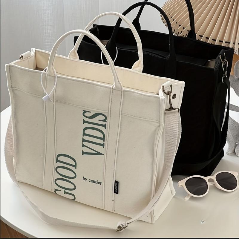Large Capacity Shoulder Bag Literary Handbag For Travel Shopping