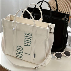 Large Capacity Shoulder Bag Literary Handbag For Travel Shopping