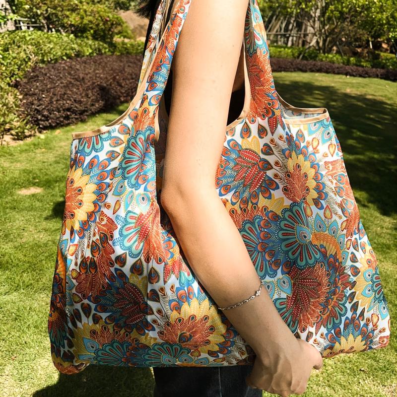 Folding Shopping Bag Travel Tote Large Capacity Reusable Grocery Bag