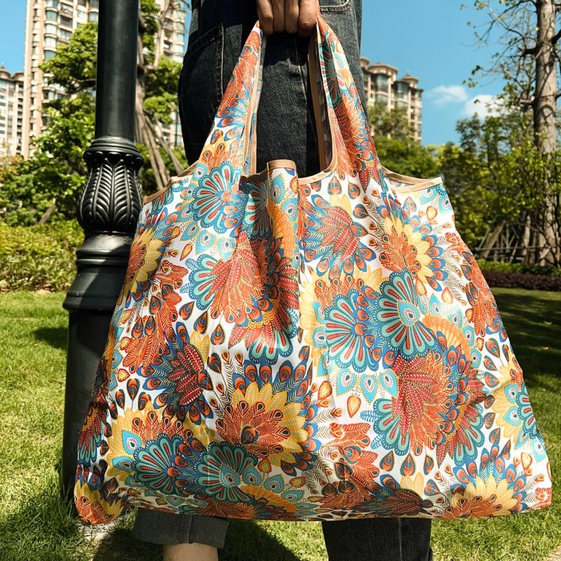 Folding Shopping Bag Travel Tote Large Capacity Reusable Grocery Bag