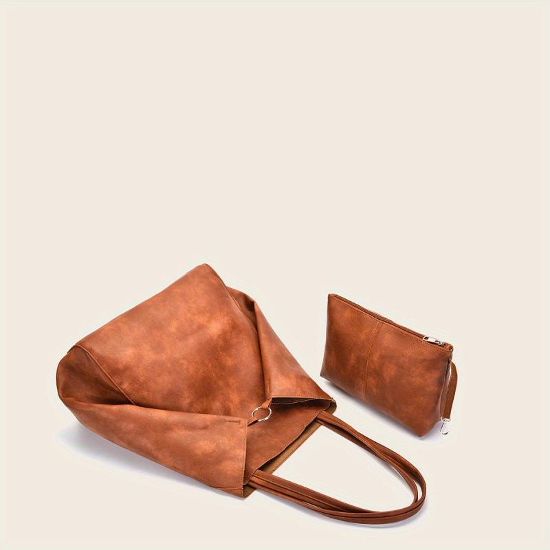 Large Capacity Plain Tote Bag Multiway Shoulder Bag for School Travel