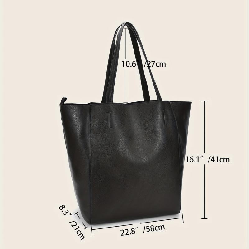 Large Capacity Plain Tote Bag Multiway Shoulder Bag for School Travel