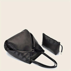 Large Capacity Plain Tote Bag Multiway Shoulder Bag for School Travel