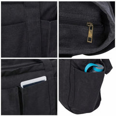 Large Capacity Canvas Tote Bag Solid Beach Handbag Women's Shoulder Bag