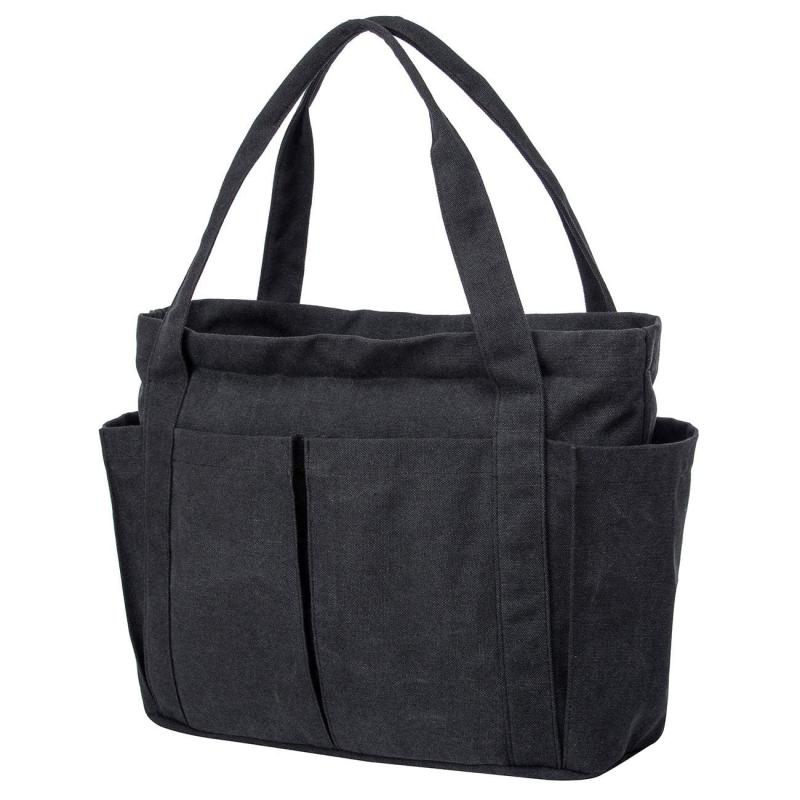 Large Capacity Canvas Tote Bag Solid Beach Handbag Women's Shoulder Bag
