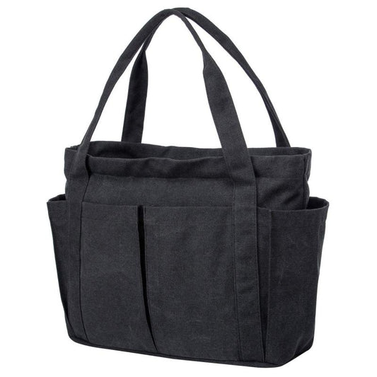 Large Capacity Canvas Tote Bag Solid Beach Handbag Women's Shoulder Bag