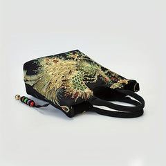 Chinese Pattern Embroidered Tote Bag Stylish Shoulder Bag
