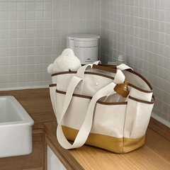 Large Capacity Canvas Tote Bag for Mom with Pockets