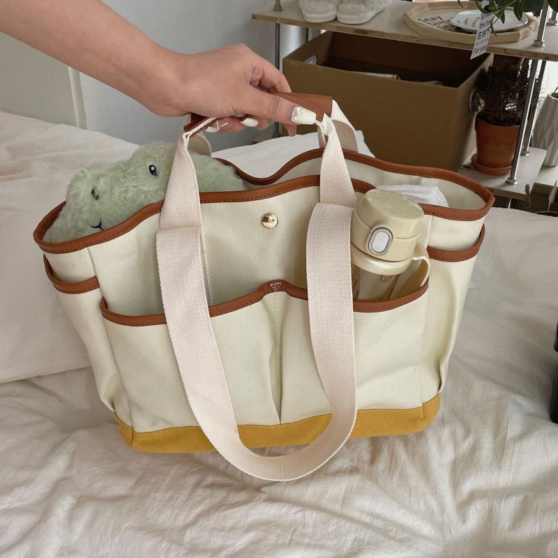 Large Capacity Canvas Tote Bag for Mom with Pockets