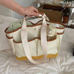 Large Capacity Canvas Tote Bag for Mom with Pockets