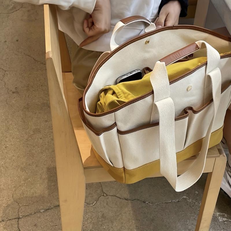 Large Capacity Canvas Tote Bag for Mom with Pockets