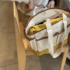 Large Capacity Canvas Tote Bag for Mom with Pockets