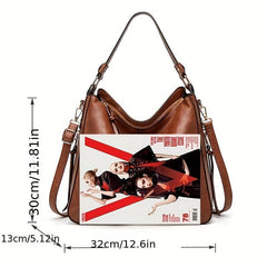Vintage Large Capacity Hobo Bag PU Satchel Tote