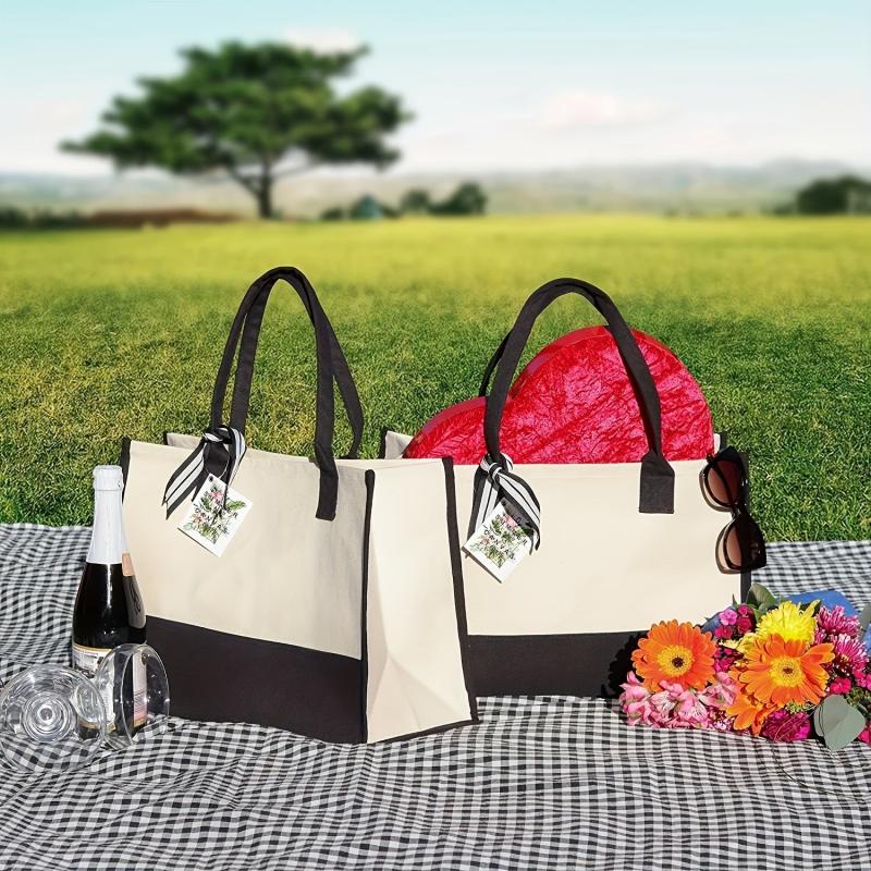 Initial Letters Canvas Tote Bag Wedding Party Gift Handbag Large Capacity