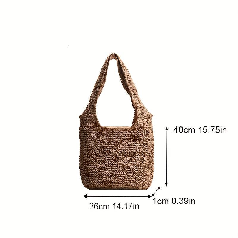 Boho Minimalist Shoulder Bag Woven Tote Beach Handbag