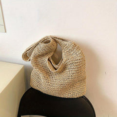 Boho Minimalist Shoulder Bag Woven Tote Beach Handbag
