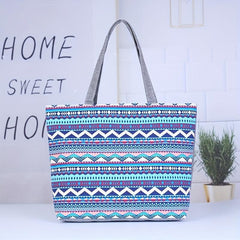 Rainbow Canvas Tote Bag Large Capacity Summer Beach Bag