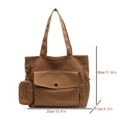Casual Tote Shoulder Bag Lightweight Handbag with Mini Purse