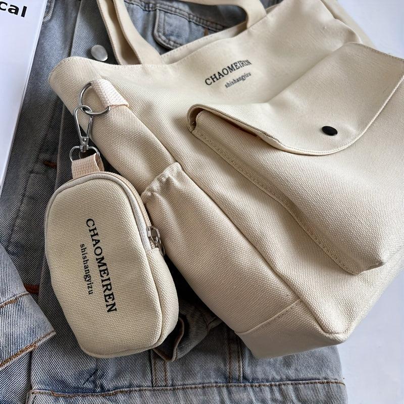 Casual Tote Shoulder Bag Lightweight Handbag with Mini Purse