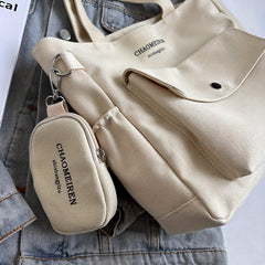 Casual Tote Shoulder Bag Lightweight Handbag with Mini Purse