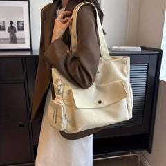 Casual Tote Shoulder Bag Lightweight Handbag with Mini Purse