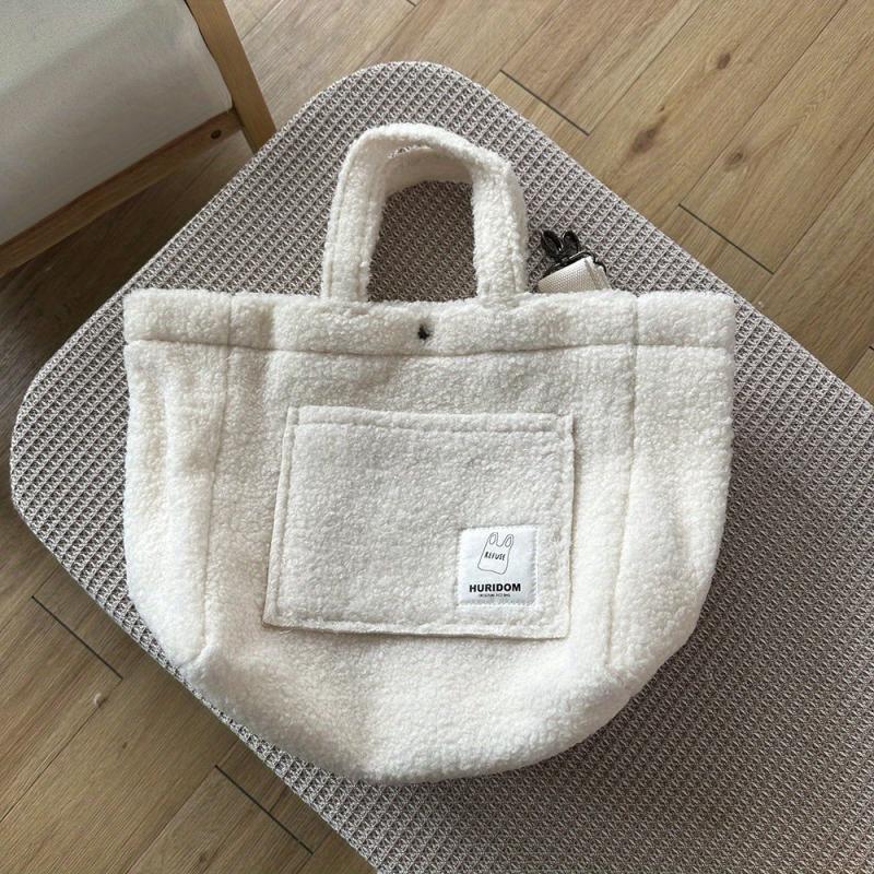 Fashionable Furry Plushy Bag Casual Tote Shoulder Bag For Winter