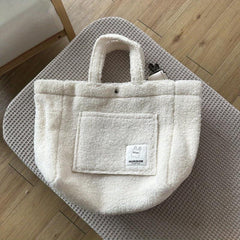 Fashionable Furry Plushy Bag Casual Tote Shoulder Bag For Winter