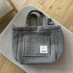 Fashionable Furry Plushy Bag Casual Tote Shoulder Bag For Winter