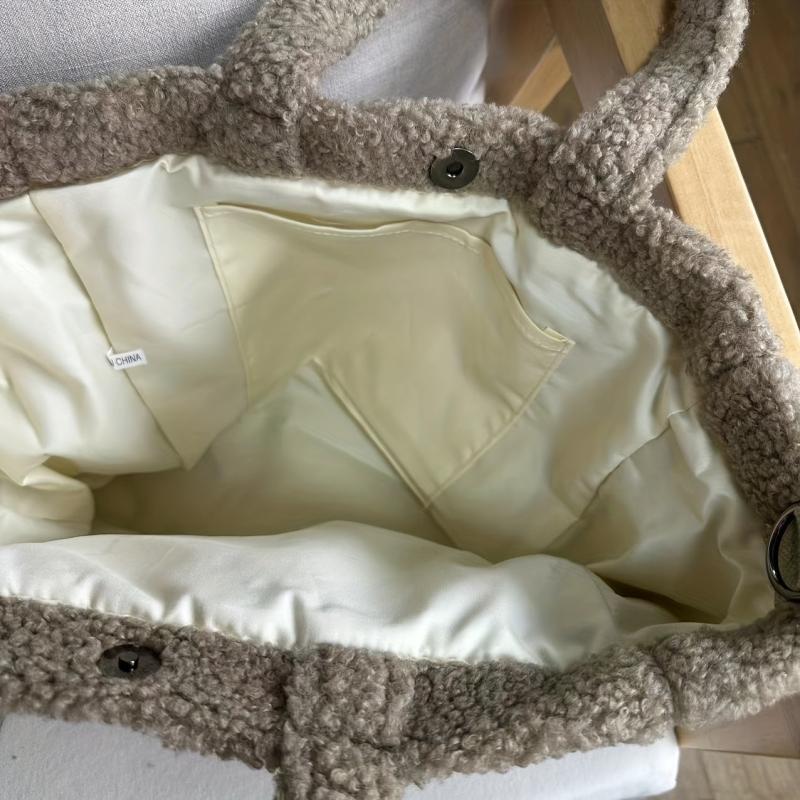 Fashionable Furry Plushy Bag Casual Tote Shoulder Bag For Winter