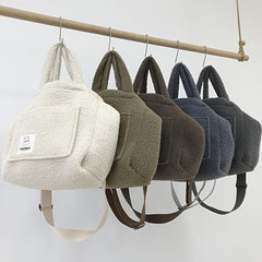 Fashionable Furry Plushy Bag Casual Tote Shoulder Bag For Winter
