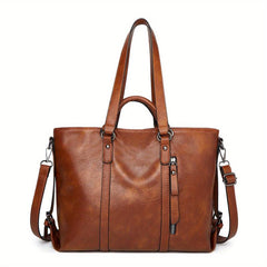 Classic Vintage PU Leather Women's Tote Handbag Work Shoulder Crossbody Bag