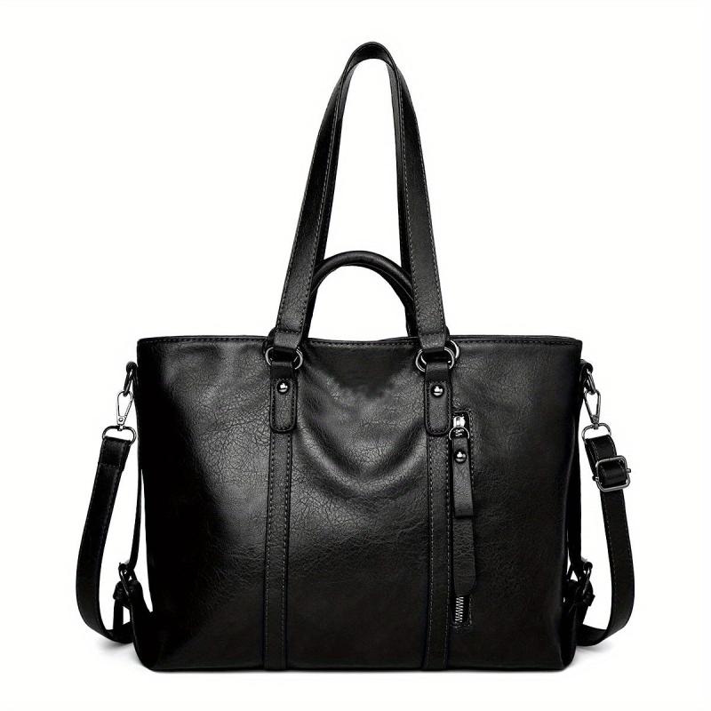 Classic Vintage PU Leather Women's Tote Handbag Work Shoulder Crossbody Bag