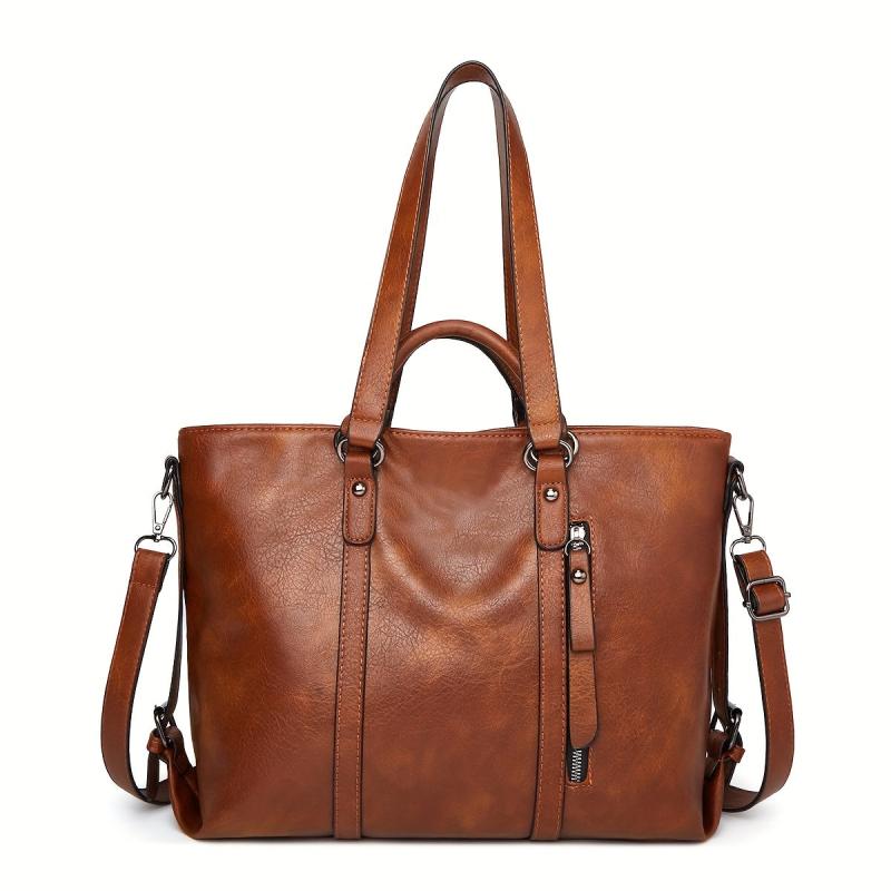 Classic Vintage PU Leather Women's Tote Handbag Work Shoulder Crossbody Bag