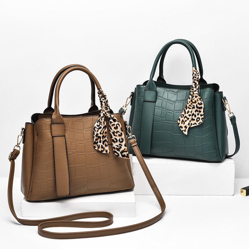 Stone Embossed Crossbody Bag Women's Satchel Purses