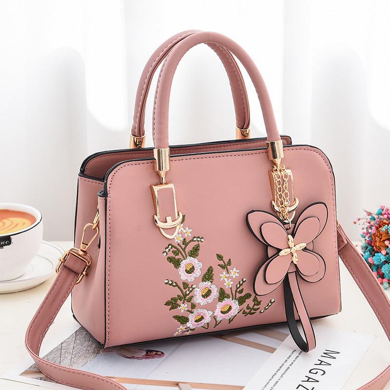 Floral Embroidery Tote Bag Large Capacity Casual Romantic Handbag