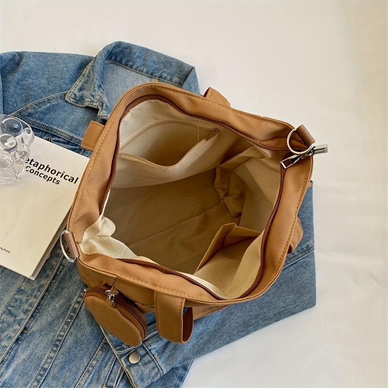 Casual Nylon Tote Bag with Coin Purse Large Capacity Crossbody Bag