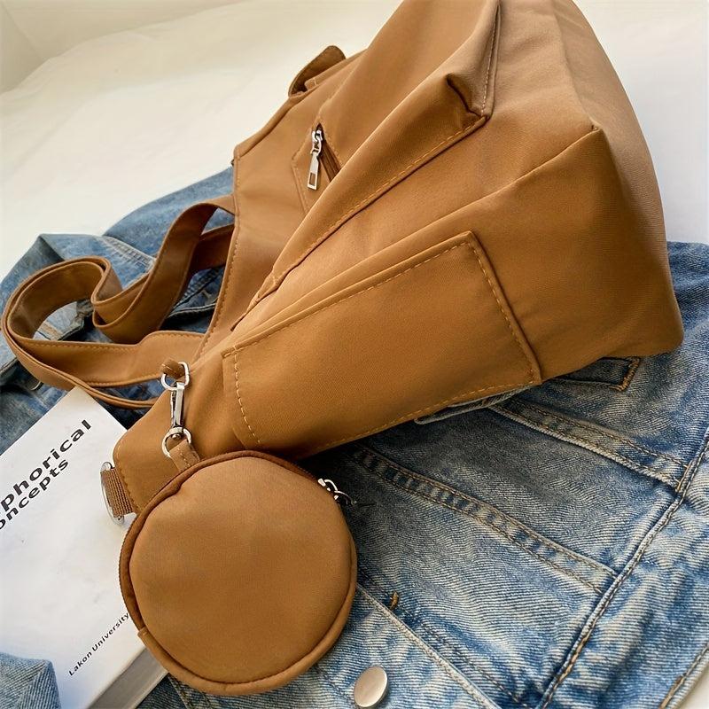 Casual Nylon Tote Bag with Coin Purse Large Capacity Crossbody Bag