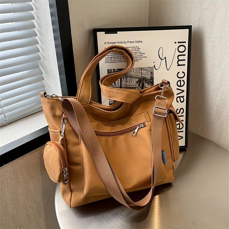 Casual Nylon Tote Bag with Coin Purse Large Capacity Crossbody Bag