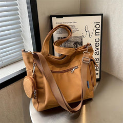 Casual Nylon Tote Bag with Coin Purse Large Capacity Crossbody Bag