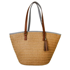 Straw Woven Beach Bag Tote Boho Style Shoulder Bag