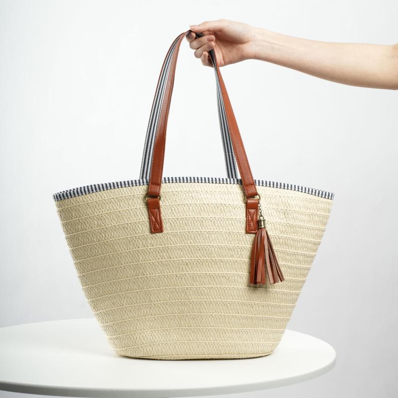 Straw Woven Beach Bag Tote Boho Style Shoulder Bag