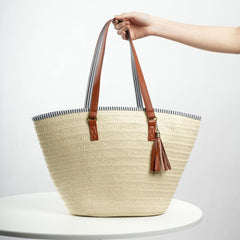 Straw Woven Beach Bag Tote Boho Style Shoulder Bag
