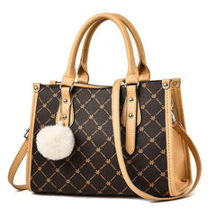 Colorblock Leaves Print Tote Bag Crossbody Satchel Purse