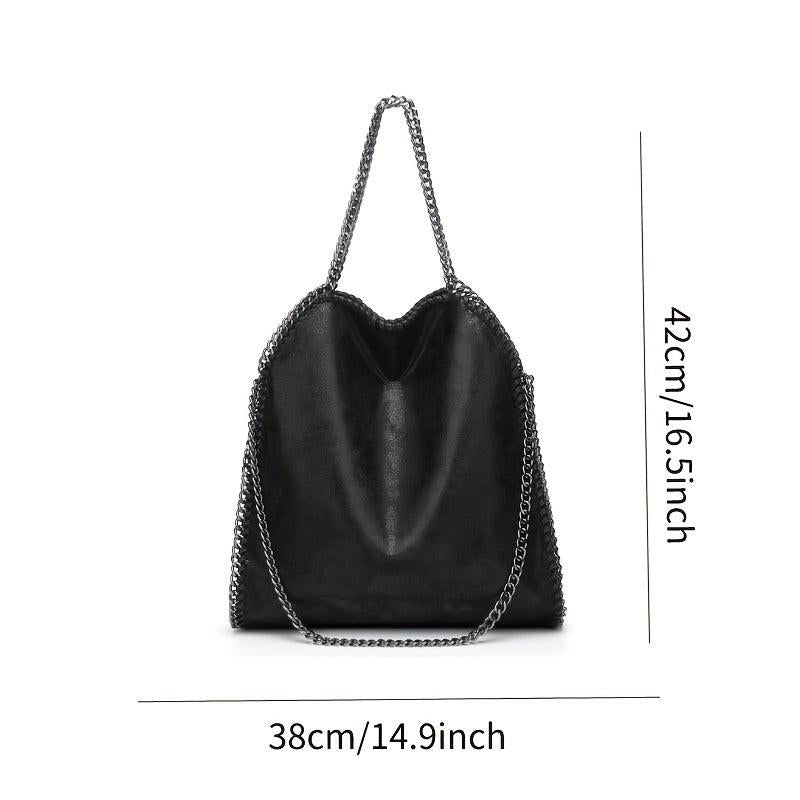 Women's Minimalist Shoulder Bag Large Capacity Handbag Chain Tote Bag