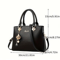 Letter Decor Large Tote Bag Crossbody Handbag