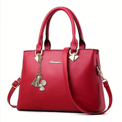 Letter Decor Large Tote Bag Crossbody Handbag